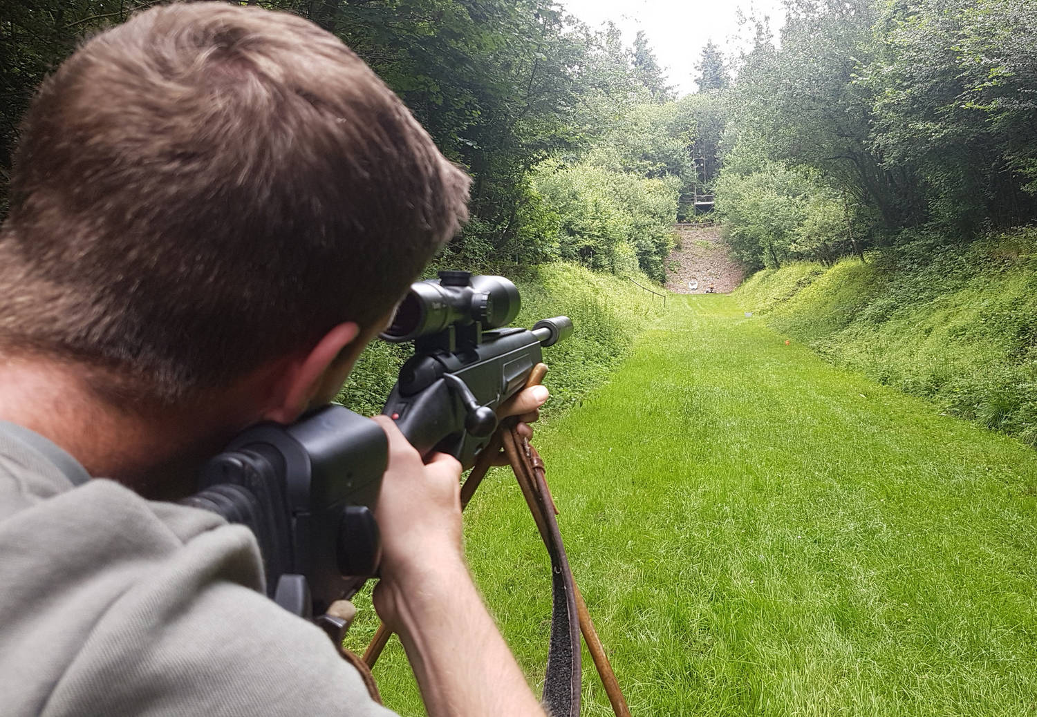  A photograph of a man hunting